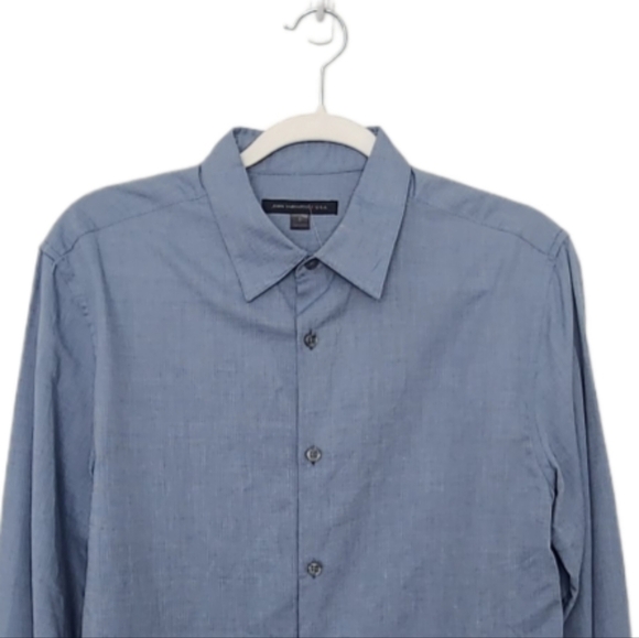 John Varvatos Mens Slim Fit Button Down Blue Dress Shirt Size Small. - Picture 4 of 14